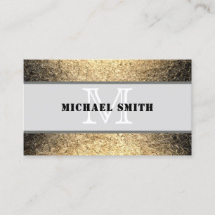 Monogram Modern Grunge Metal Background #2 Business Card