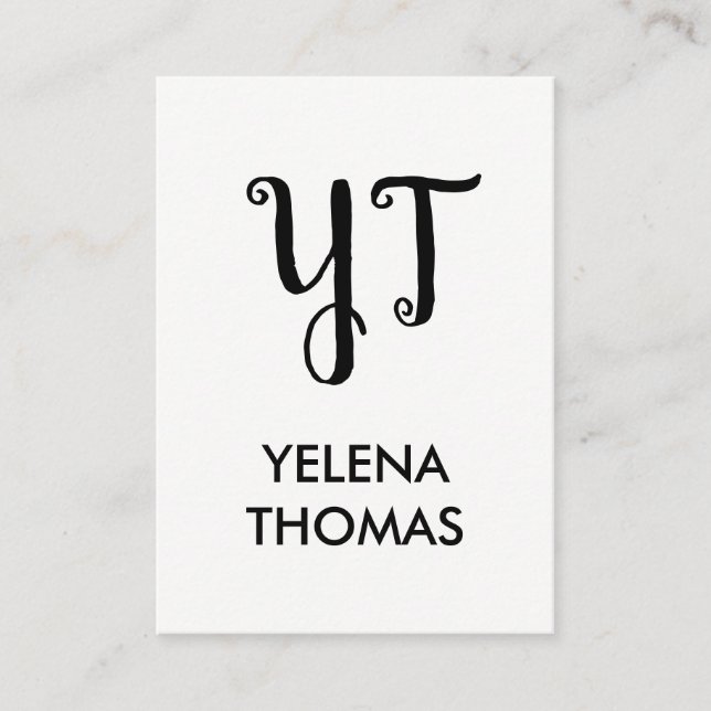 Monogram | Modern Grunge Monogram Business Card (Front)
