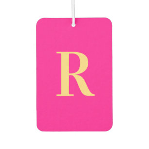 Monogram Modern Hot Pink Car Air Freshener