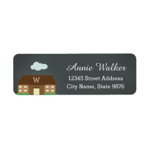 Monogram Modern House Return Address Label