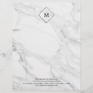 Monogram modern marble letterhead