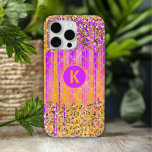 Monogram Modern Mermaid Glitter Purple Orange iPhone 15 Pro Max Case<br><div class="desc">Monogram Modern Mermaid Glitter Purple Orange iPhone 15 Pro Max Case Phone Case features a mermaid pattern in purple and orange with gold glitter and personalised with your custom monogram in the centre. Perfect gift for her for Christmas, birthday, Mother's Day and more whether girlfriend, sister, mother, friends. Created by...</div>
