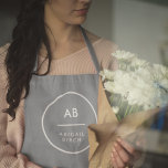Monogram Modern Minimal Dusky Blue Grey Apron<br><div class="desc">A simple stylish custom design with modern typography and a dusky blue grey feature colour. The text,  including your monogram,  can easily be personalised to make a design as unique as you are! The perfect trendy bespoke design for personal or business use!</div>