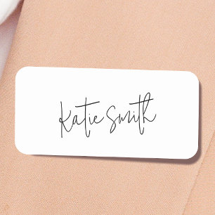Monogram Modern Minimal Handwritten Script Name Tag