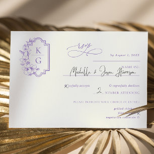 Monogram Modern Minimal Wedding RSVP