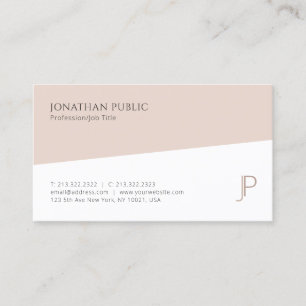 Monogram Modern Minimalist Chic Plain Professional Business Card