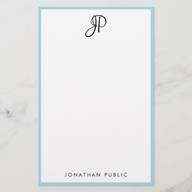 Monogram Modern Minimalist Template Typography Stationery (Front)