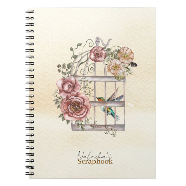 Monogram Modern pastel kraft paper Watercolor art Notebook (Front)