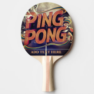 monogram modern personalised colourful with text   ping pong paddle