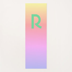 Monogram Modern Pink Teal Lilac Yoga Mat