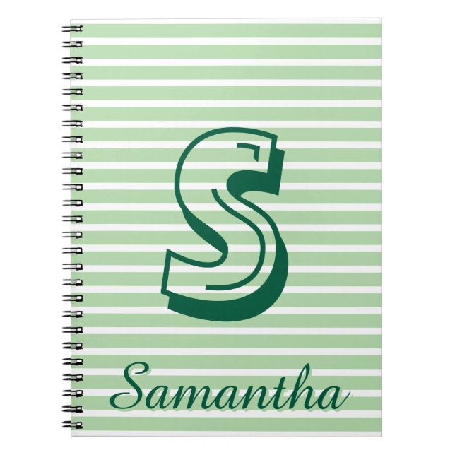 Monogram Modern Preppy Back-To-School Notebook (Front)