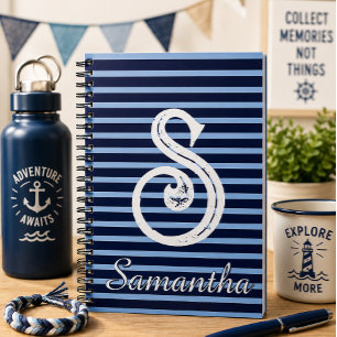 Monogram Modern Preppy Back-To-School Notebook