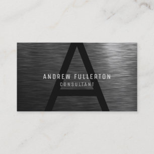 Monogram Modern Professional Elegant Black Business Card
