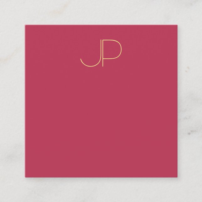 Monogram Modern Professional Template Elegant Square Business Card (Front)