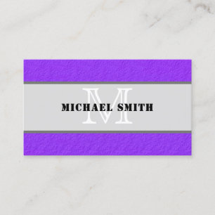 Monogram Modern Purple Grunge Background #2 Business Card