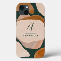 Monogram modern rust green abstract stylish chic