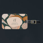 Monogram modern rust green abstract stylish chic luggage tag<br><div class="desc">Monogram modern rust,  natural,  terracotta and green abstract stylish initial and name bag design.</div>