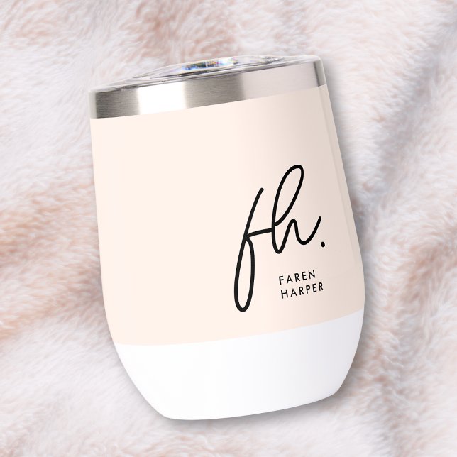 Monogram Modern Script Blush Pink Chic Monogrammed (Creator Uploaded)