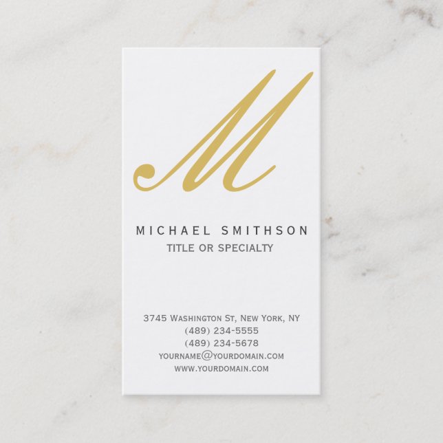 Monogram Modern Simple Business Card (Front)