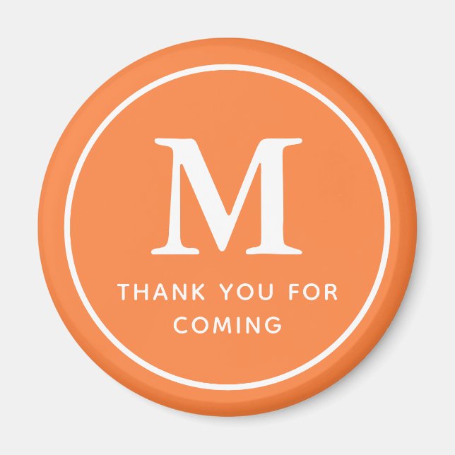 Monogram Modern Simple Chic Thank You For Coming Magnet (Front)