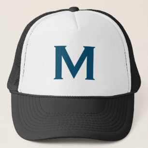 Monogram Modern Simple Classic Blue Trucker Hat