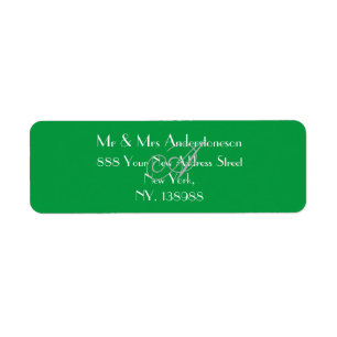 Monogram Modern Simple Cool Green Return Address