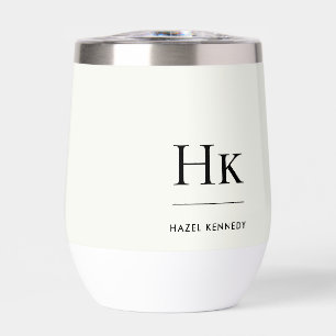 Monogram Modern Simple Elegant Ivory White Custom