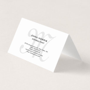 Monogram Modern Simple Minimalist Plain Business Card