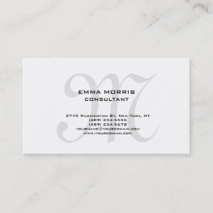 Monogram Modern Simple Minimalist Plain Business Card