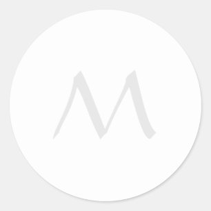 Monogram Modern Simple Minimalist Plain Classic Round Sticker