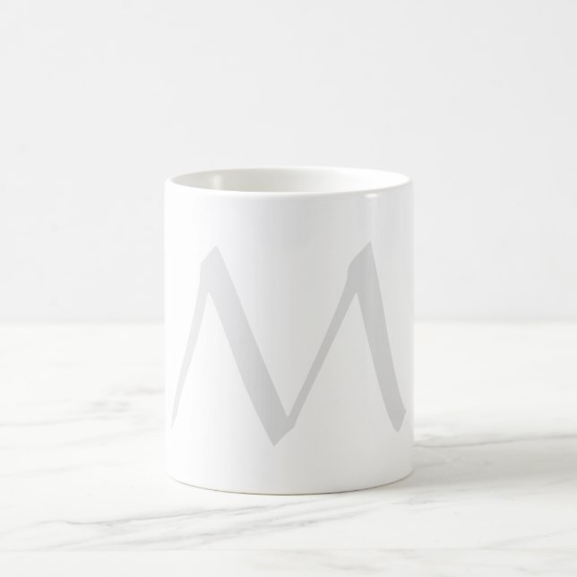 Monogram Modern Simple Minimalist Plain Coffee Mug (Center)