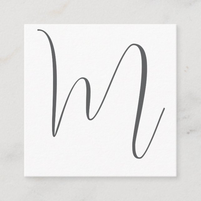 Monogram Modern Simple Minimalist Plain Enclosure Card (Front)