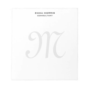 Monogram Modern Simple Minimalist Plain Notepad