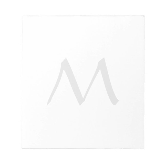 Monogram Modern Simple Minimalist Plain Notepad (Front)