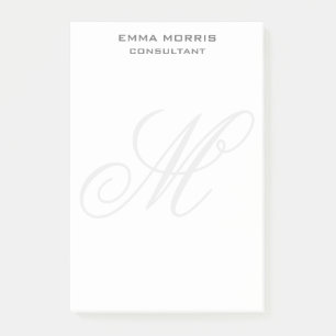 Monogram Modern Simple Minimalist Plain Post-it Notes