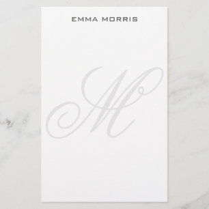 Monogram Modern Simple Minimalist Plain Stationery