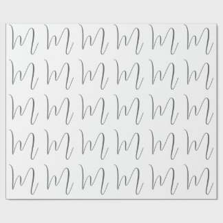 Monogram Modern Simple Minimalist Plain Wrapping Paper