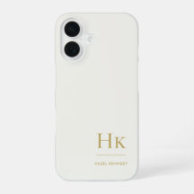 Monogram Modern Simple Monogrammed Ivory Gold