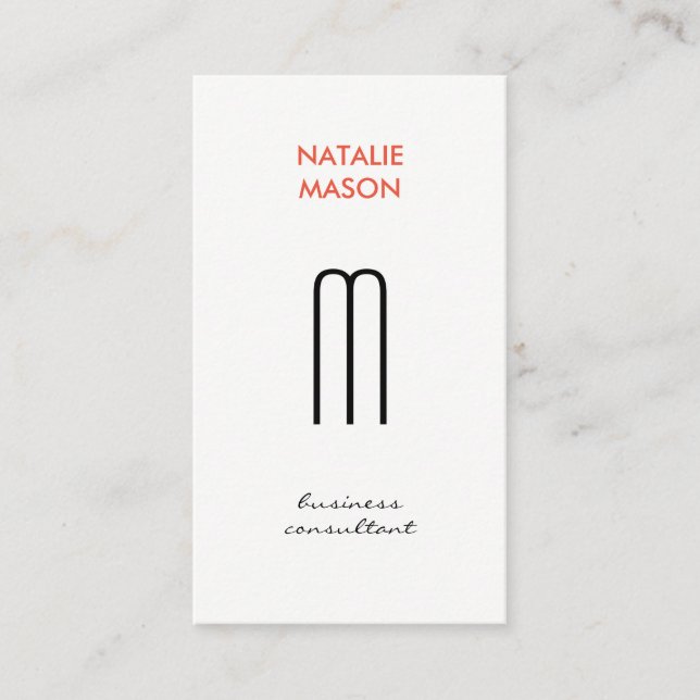 Monogram Modern Sleek and Slim 2 Business Card (Front)