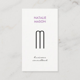 Monogram Modern Sleek and Slim 3 Business Card