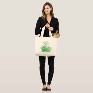 Monogram Modern Sport Golf Ball In Watercolor Large Tote Bag