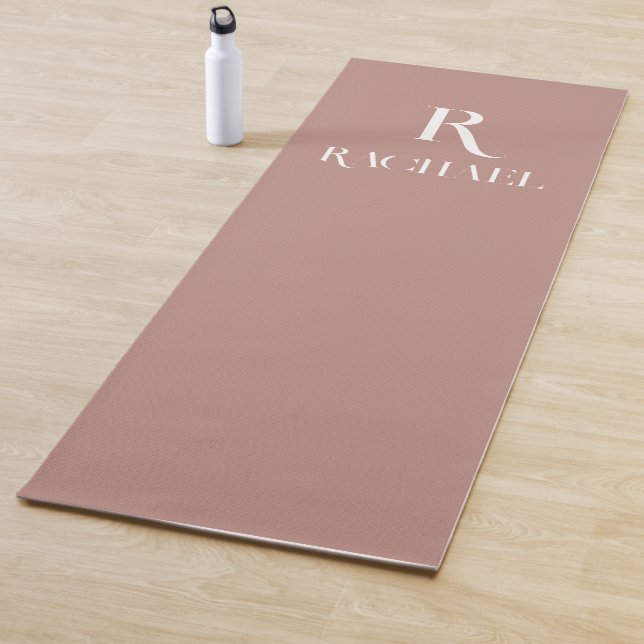 Monogram Modern Stylish Beige Yoga Mat (In Situ)