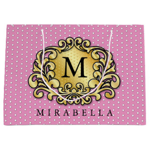 Monogram Modern Stylish Create Your Own Large Gift Bag