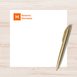 Monogram Modern Sunset Orange Personalized Script Card