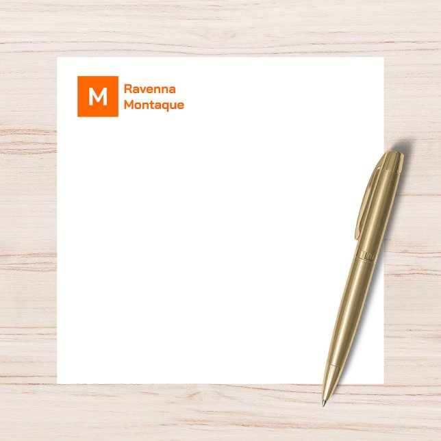 Monogram Modern Sunset Orange Personalized Script  Card (Creator Uploaded)