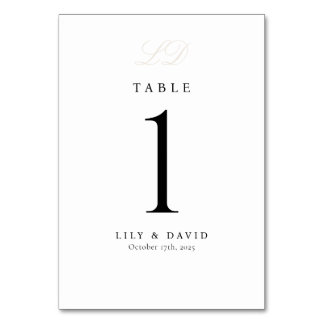 Monogram Modern Table Number