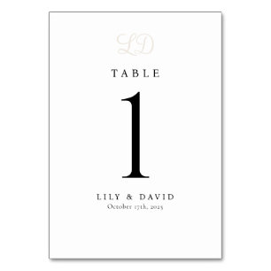 Monogram Modern Table Number