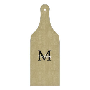 Monogram Modern Tan Black Sand Cutting Board