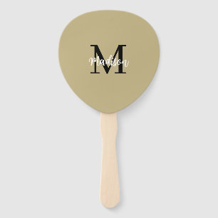 Monogram Modern Tan Black Sand Hand Fan