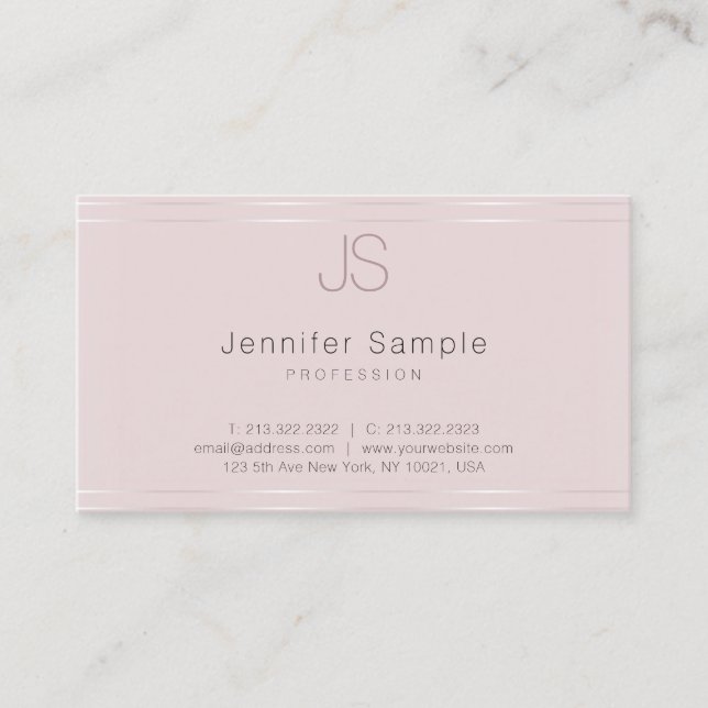 Monogram Modern Template Trendy Elegant Top Business Card (Front)